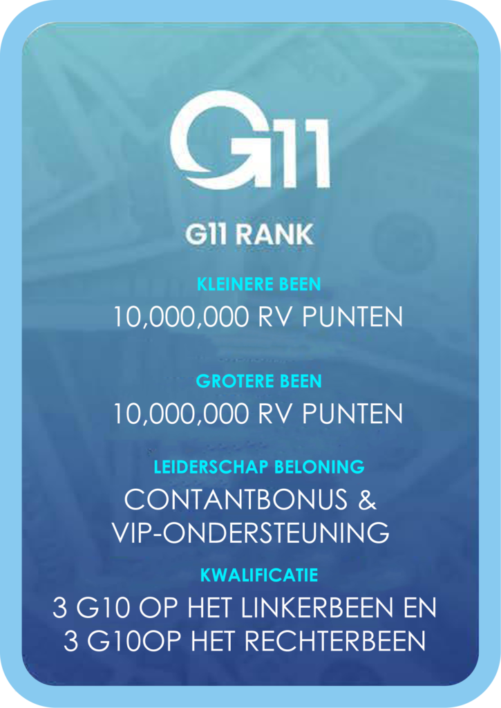 G11 GOGLOBAL rangen en compensaties gaan wereldwijd netwerk op meerdere niveaus