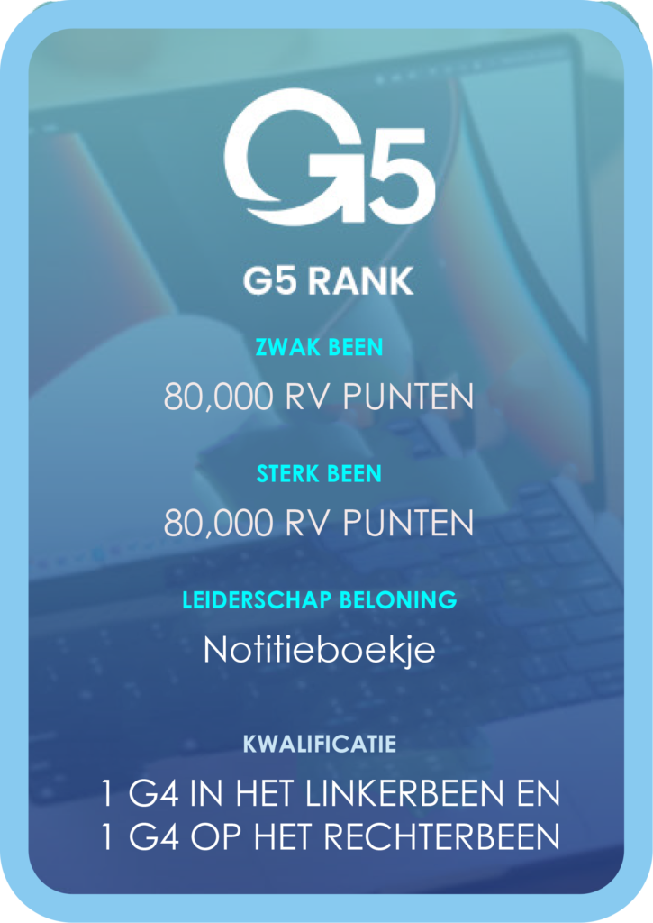 G5 GOGLOBAL rangen en compensaties gaan wereldwijd netwerk op meerdere niveaus